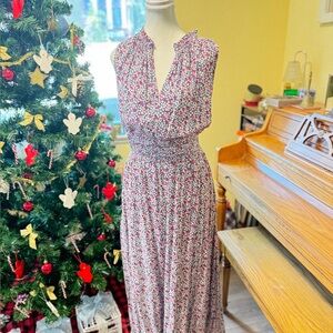 GAP Floral Print Maxi Dress - floral pink and blue